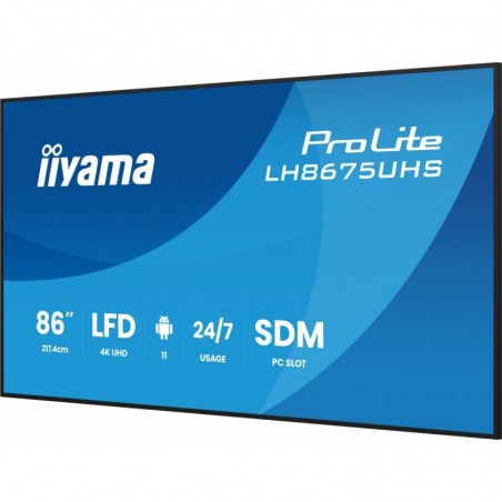 Monitor 86 cali LH8675UHS-B2AG,24/7,IPS,ANDROID.11,4K, WiFi, iiSignage2, FailOver, EShare, 24/7, full daisy chain Monitor 86 cali LH8675UHS-B2AG,24/7,IPS,ANDROID.11,4K, WiFi, iiSignage2, FailOver, EShare, 24/7, full daisy chain