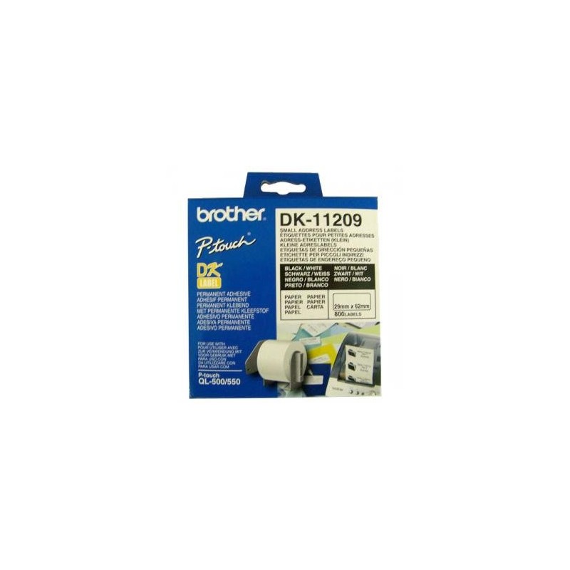 Brother etykiety papierowe 29mm x 62mm, biała, 800 szt., DK11209, do drukarek typu QL