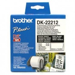 Brother rolka folii 62mm x 15.24m, biała, 1 szt., DK22212, do drukowania etykiet