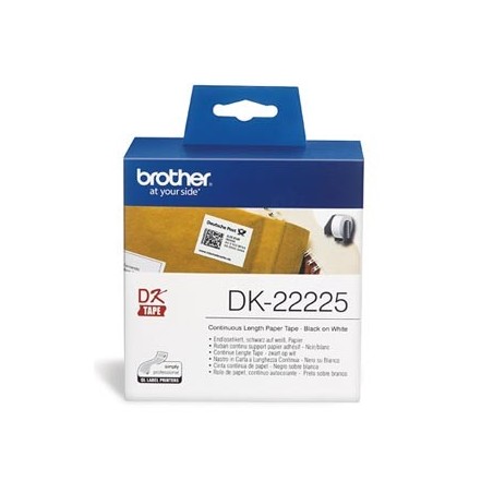 Brother rolki papierowe 38mm x 30.48m, biała, 1 szt., DK22225, do drukowania etykiet Brother rolki papierowe 38mm x 30.48m, biała, 1 szt., DK22225, do drukowania etykiet
