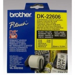 Brother rolka folii 62mm x 15.24m, żółta, 1 szt., DK22606, do drukowania etykiet