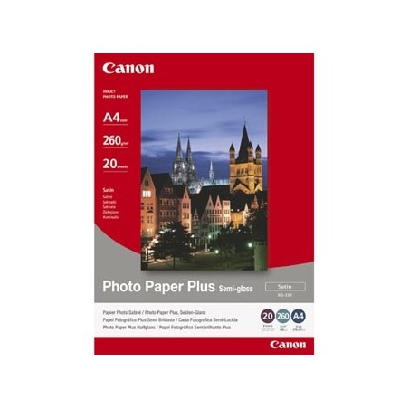 Canon Photo Paper Plus Semi-G, SG-201, foto papier, półpołysk, satynowy typ 1686B018, biały, 20x25cm, 8x10", 260 g/m2, 20 sz Canon Photo Paper Plus Semi-G, SG-201, foto papier, półpołysk, satynowy typ 1686B018, biały, 20x25cm, 8x10", 260 g/m2, 20 sz
