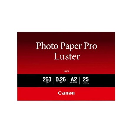 Canon LU-101 Photo Paper Pro Luster, LU-101, foto papier, połysk, 6211B026, biały, A2, 16.54x23.39", 260 g/m2, 25 szt., atrame Canon LU-101 Photo Paper Pro Luster, LU-101, foto papier, połysk, 6211B026, biały, A2, 16.54x23.39", 260 g/m2, 25 szt., atrame