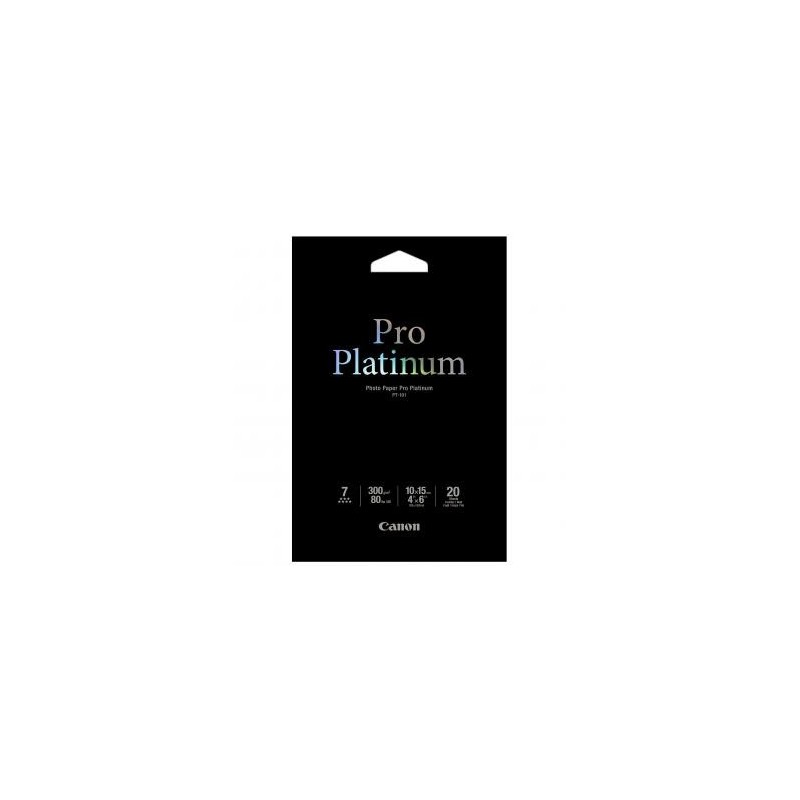 Canon Photo Paper Pro Platinu, PT-101, foto papier, połysk, 2768B013, biały, 10x15cm, 4x6", 300 g/m2, 20 szt., atrament