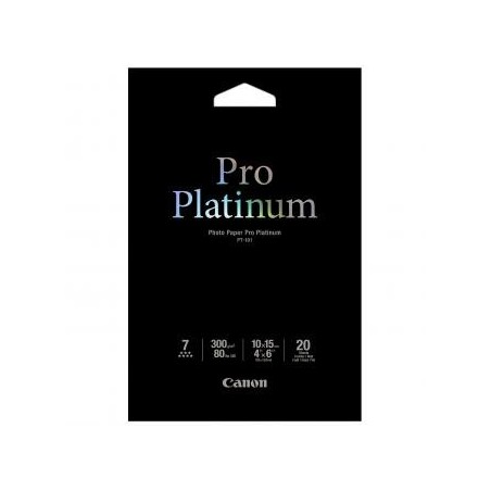Canon Photo Paper Pro Platinu, PT-101, foto papier, połysk, 2768B013, biały, 10x15cm, 4x6", 300 g/m2, 20 szt., atrament Canon Photo Paper Pro Platinu, PT-101, foto papier, połysk, 2768B013, biały, 10x15cm, 4x6", 300 g/m2, 20 szt., atrament