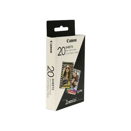 Canon ZINK Photo Paper, ZINK, foto papier, bez marginesu typ połysk, Zero Ink typ 3214C002, biały, 5x7,6cm, 2x3", 20 szt., ter Canon ZINK Photo Paper, ZINK, foto papier, bez marginesu typ połysk, Zero Ink typ 3214C002, biały, 5x7,6cm, 2x3", 20 szt., ter