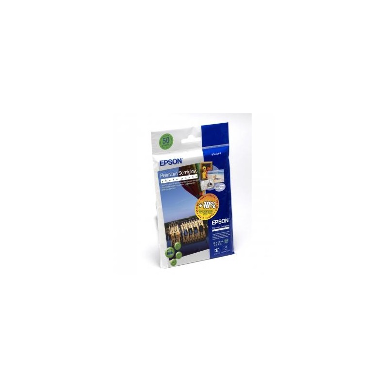 Epson Premium Semigloss Photo, C13S041765, foto papier, połysk, biały, 10x15cm, 4x6", 251 g/m2, 50 szt., atrament