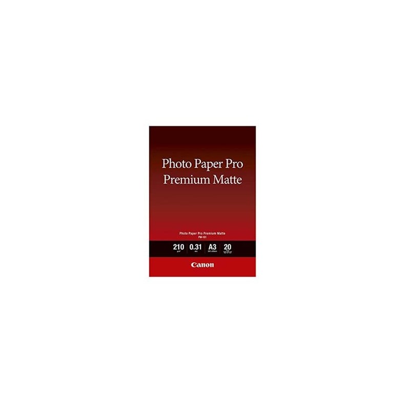 Canon Photo paper premium matte, PM-101, foto papier, matowy, 8657B006, biały, A3, 210 g/m2, 20 szt., atrament