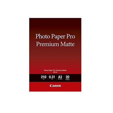 Canon Photo paper premium matte, PM-101, foto papier, matowy, 8657B006, biały, A3, 210 g/m2, 20 szt., atrament Canon Photo paper premium matte, PM-101, foto papier, matowy, 8657B006, biały, A3, 210 g/m2, 20 szt., atrament