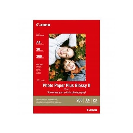 Canon Photo Paper Plus Glossy, PP-201 A4, foto papier, połysk, 2311B019, biały, A4, 260 g/m2, 20 szt., atrament Canon Photo Paper Plus Glossy, PP-201 A4, foto papier, połysk, 2311B019, biały, A4, 260 g/m2, 20 szt., atrament