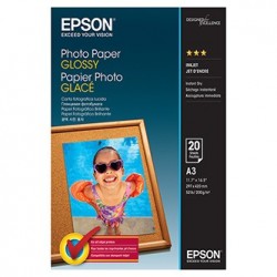 Epson Glossy Photo Paper, C13S042536, foto papier, połysk, biały, Stylus Color, Photo, Pro, A3, 200 g/m2, 20 szt., atrament