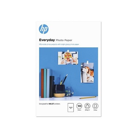 HP Everyday Photo Paper, Glossy, CR757A, foto papier, połysk, biały, 10x15cm, 4x6", 200 g/m2, 100 szt., atrament HP Everyday Photo Paper, Glossy, CR757A, foto papier, połysk, biały, 10x15cm, 4x6", 200 g/m2, 100 szt., atrament