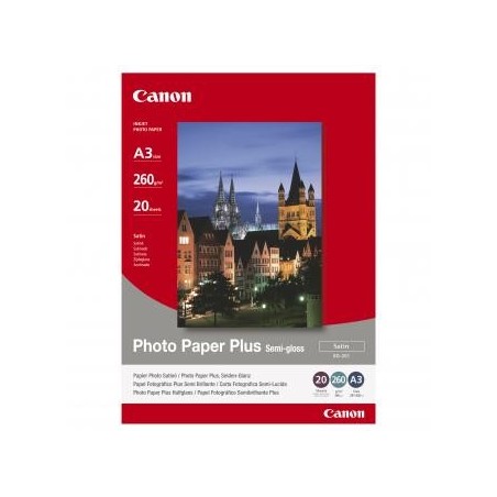 Canon Photo Paper Plus Semi-G, SG-201 A3, foto papier, półpołysk, satynowy typ 1686B026, biały, A3, 260 g/m2, 20 szt., atram Canon Photo Paper Plus Semi-G, SG-201 A3, foto papier, półpołysk, satynowy typ 1686B026, biały, A3, 260 g/m2, 20 szt., atram