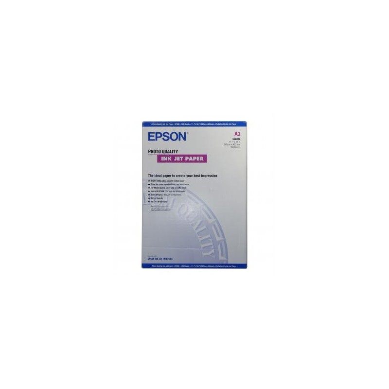 Epson Photo Quality InkJet Pa, C13S041068, foto papier, matowy, biały, A3, 105 g/m2, 720dpi, 100 szt., atrament