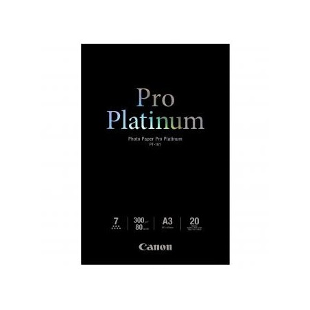 Canon Photo Paper Pro Platinu, PT-101 A3, foto papier, połysk, 2768B017, biały, A3, 300 g/m2, 20 szt., atrament Canon Photo Paper Pro Platinu, PT-101 A3, foto papier, połysk, 2768B017, biały, A3, 300 g/m2, 20 szt., atrament
