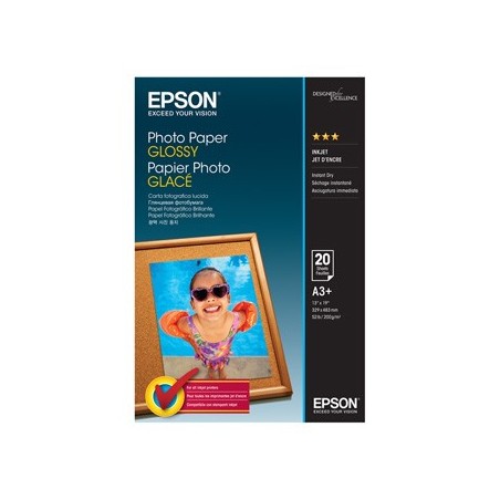 Epson Photo Paper Glossy, C13S042535, foto papier, połysk, biały, A3+, 200 g/m2, do drukarek atramentowych Epson Photo Paper Glossy, C13S042535, foto papier, połysk, biały, A3+, 200 g/m2, do drukarek atramentowych