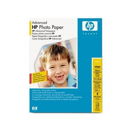 HP Advanced Glossy Photo Pa, Q8696A, foto papier, bez marginesu typ połysk, zaawansowany typ biały, 13x18cm, 5x7", 250 g/m2, 2 HP Advanced Glossy Photo Pa, Q8696A, foto papier, bez marginesu typ połysk, zaawansowany typ biały, 13x18cm, 5x7", 250 g/m2, 2