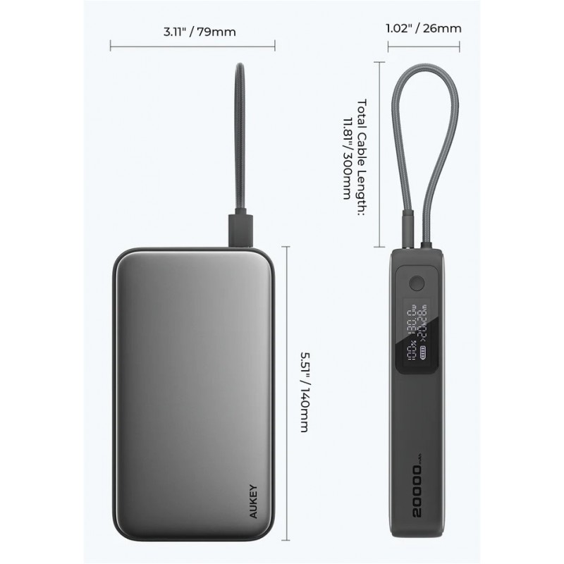 PB-Y48 PowerBank | 20000mAh | 130W | 4xUSB | LED | PPS | kabel USB-C PB-Y48 PowerBank | 20000mAh | 130W | 4xUSB | LED | PPS | kabel USB-C