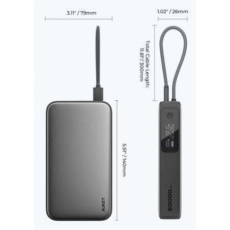 PB-Y48 PowerBank | 20000mAh | 130W | 4xUSB | LED | PPS | kabel USB-C PB-Y48 PowerBank | 20000mAh | 130W | 4xUSB | LED | PPS | kabel USB-C