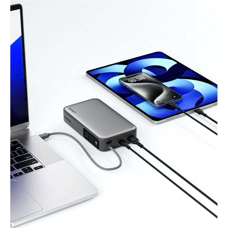 PB-Y48 PowerBank | 20000mAh | 130W | 4xUSB | LED | PPS | kabel USB-C PB-Y48 PowerBank | 20000mAh | 130W | 4xUSB | LED | PPS | kabel USB-C