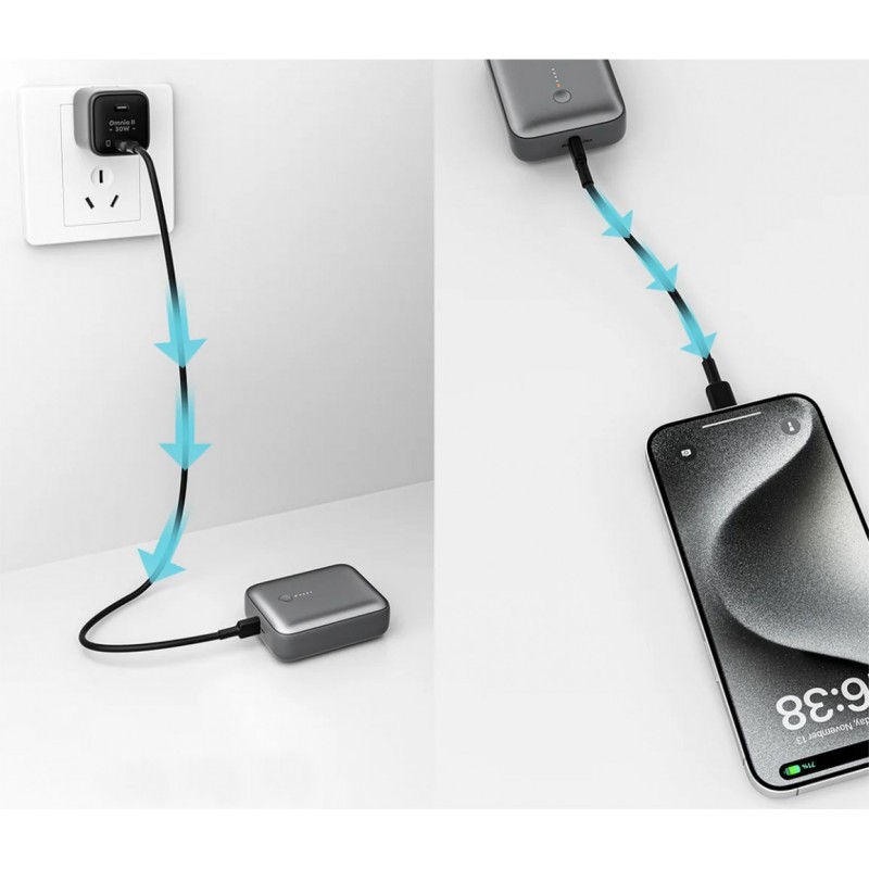 PB-Y55 MINI PowerBank | 10000mAh | 22.5W | 2xUSB | PD QC PB-Y55 MINI PowerBank | 10000mAh | 22.5W | 2xUSB | PD QC