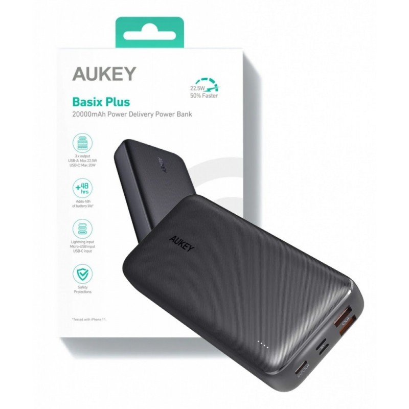 PB-N74S Power Bank | 20000 mAh | 5xUSB | Quick Charge 3.0 | Power Delivery 3.0 | 22.5W | SCP | LED | kabel USB-C PB-N74S Power Bank | 20000 mAh | 5xUSB | Quick Charge 3.0 | Power Delivery 3.0 | 22.5W | SCP | LED | kabel USB-C