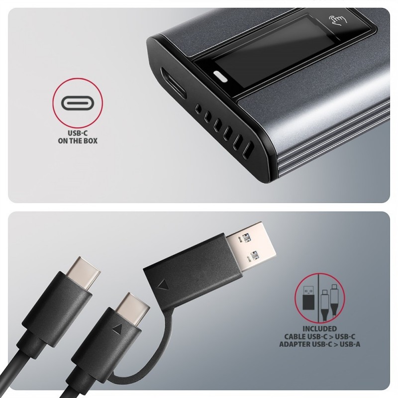 EEM2-SD2 Obudowa zewnętrzna aluminiowa bezśrubowa USB-A/C 3.2 Gen2 M.2 NVMe/SATA display LCD EEM2-SD2 Obudowa zewnętrzna aluminiowa bezśrubowa USB-A/C 3.2 Gen2 M.2 NVMe/SATA display LCD