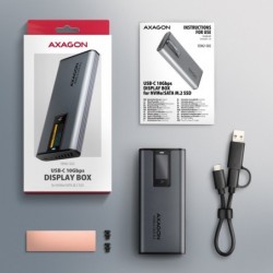 EEM2-SD2 Obudowa zewnętrzna aluminiowa bezśrubowa USB-A/C 3.2 Gen2 M.2 NVMe/SATA display LCD EEM2-SD2 Obudowa zewnętrzna aluminiowa bezśrubowa USB-A/C 3.2 Gen2 M.2 NVMe/SATA display LCD