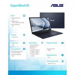 Notebook ExpertBook B1 B1502CVA-BQ0110X FHD/i5-1335U/8GB/512GB/W11 PRO  gwar 36 mies NBD, możliwa cena 2252 PLN - info u PM-a