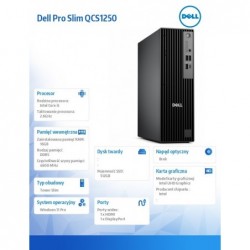Komputer Dell Pro Slim QCS1250 W11Pro i5-14500/16GB/512GB SSD/Integrated/Kb/Mouse/3YPS Komputer Dell Pro Slim QCS1250 W11Pro i5-14500/16GB/512GB SSD/Integrated/Kb/Mouse/3YPS