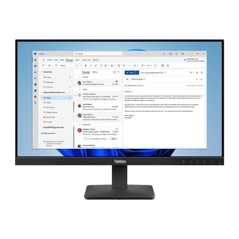 LENOVO ThinkVision S24-4e 23.8inch IPS WLED QHD 250cd/m2 4ms HDMI VGA LENOVO ThinkVision S24-4e 23.8inch IPS WLED QHD 250cd/m2 4ms HDMI VGA