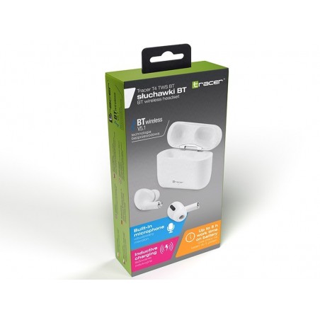 Słuchawki T4 TWS Bluetooth białe Słuchawki T4 TWS Bluetooth białe