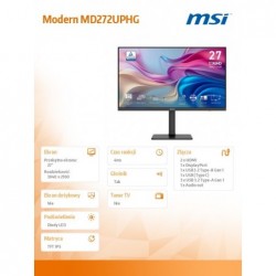 Monitor Modern MD272UPHG 27 cali/LED/UHD/Flat/60Hz/Czarny Monitor Modern MD272UPHG 27 cali/LED/UHD/Flat/60Hz/Czarny
