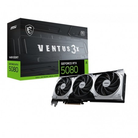 Karta graficzna GeForce RTX 5080 VENTUS 3X OC PLUS 16G GDDR7 256bit 3DP/HDMI Karta graficzna GeForce RTX 5080 VENTUS 3X OC PLUS 16G GDDR7 256bit 3DP/HDMI