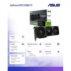 Karta graficzna GeForce RTX 5060 Ti Prime OC 8GB GDDR7 128BIT 3DP/HDMI Karta graficzna GeForce RTX 5060 Ti Prime OC 8GB GDDR7 128BIT 3DP/HDMI