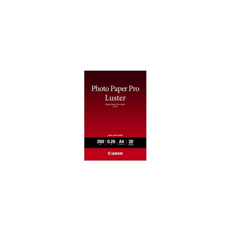 Canon Photo Paper Pro Luster, LU-101, foto papier, połysk, 6211B006, biały, A4, 260 g/m2, 20 szt., atrament