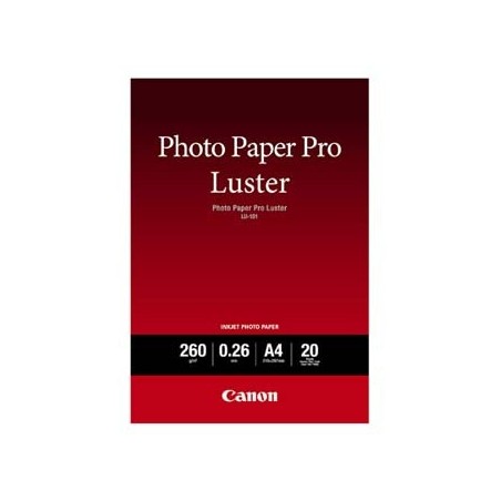 Canon Photo Paper Pro Luster, LU-101, foto papier, połysk, 6211B006, biały, A4, 260 g/m2, 20 szt., atrament