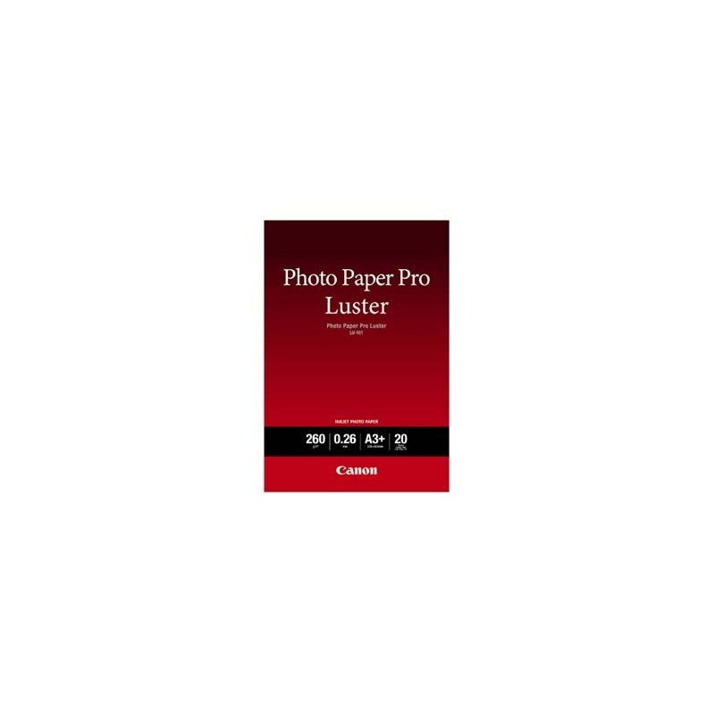 Canon Photo Paper Pro Luster, LU-101, foto papier, połysk, 6211B008, biały, A3+, 13x19", 260 g/m2, 20 szt., atrament