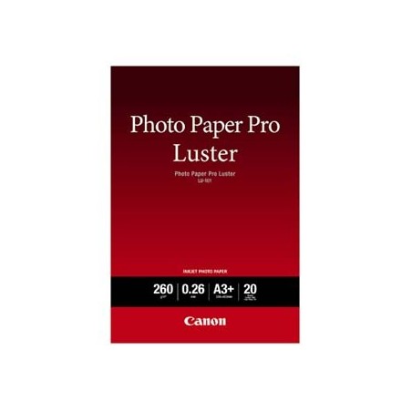 Canon Photo Paper Pro Luster, LU-101, foto papier, połysk, 6211B008, biały, A3+, 13x19", 260 g/m2, 20 szt., atrament