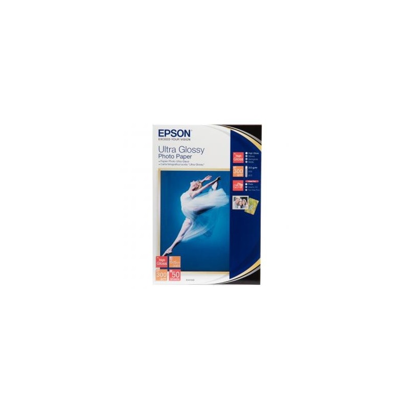 Epson Ultra Glossy Photo Pape, C13S041943BH, foto papier, połysk, biały, R200, R300, R800, RX425, RX500, 10x15cm, 4x6", 300 g/