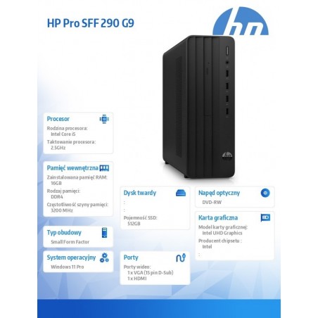 Komputer Pro 290 SFF G9 i5-12400 512GB/16GB/W11P B6ZD3ET Komputer Pro 290 SFF G9 i5-12400 512GB/16GB/W11P B6ZD3ET