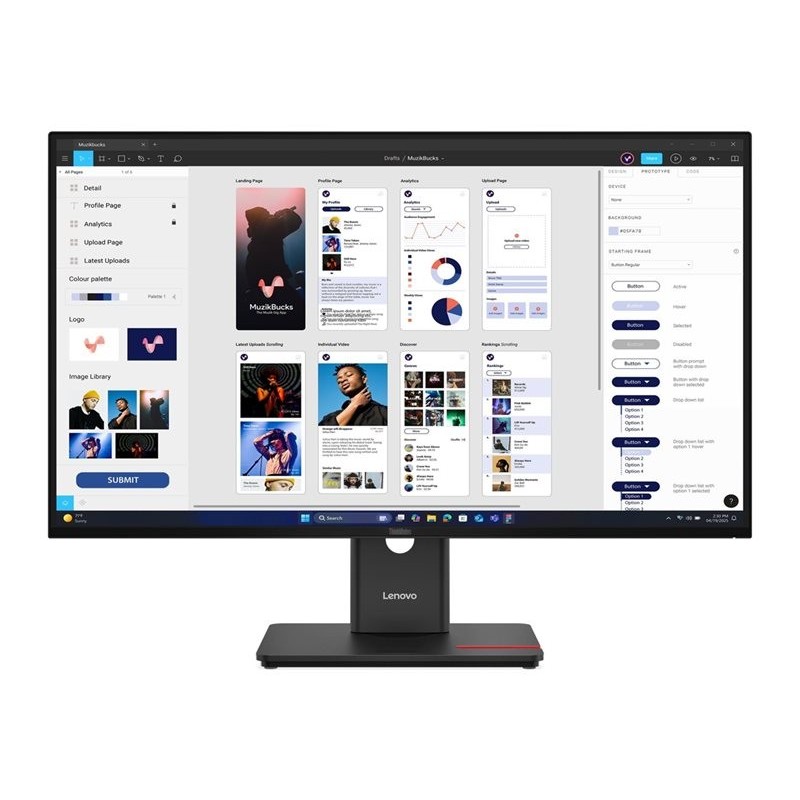 LENOVO ThinkVision T32UD-40 31.5inch 3840x2160 IPS USB-C docking 96W Mirror power button Epeat Gold TCO10