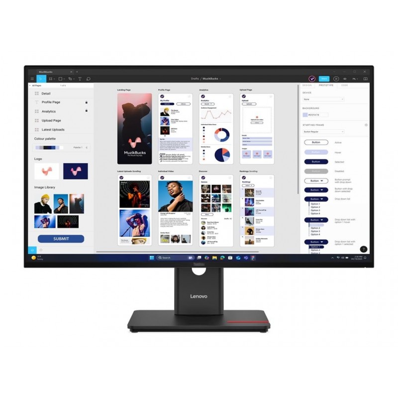 LENOVO ThinkVision T32UD-40 31.5inch 3840x2160 IPS USB-C docking 96W Mirror power button Epeat Gold TCO10