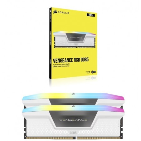Pamięć DDR5 Vengeance RGB 32GB/6000 (2*16GB) CL30 Intel XMP, white Pamięć DDR5 Vengeance RGB 32GB/6000 (2*16GB) CL30 Intel XMP, white