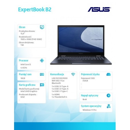 Notebook B2502FBA-E80043X i5-1240P 16GB/512GB/Windows 11 PRO Notebook B2502FBA-E80043X i5-1240P 16GB/512GB/Windows 11 PRO