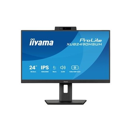 IIYAMA XUB2490HSUH-B2 24inch IPS 1920x1080 Windows Hello Webcam 5MP 15cm Height Adj. Stand 4ms 250cd/m2 Speakers HDMI DP IIYAMA XUB2490HSUH-B2 24inch IPS 1920x1080 Windows Hello Webcam 5MP 15cm Height Adj. Stand 4ms 250cd/m2 Speakers HDMI DP
