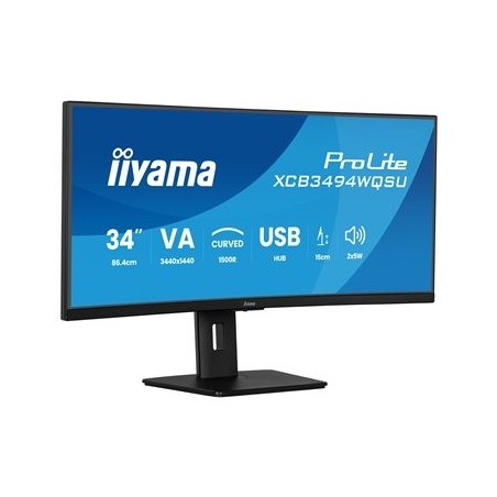 IIYAMA 34inch UW Curved VA-panel 3440x1440 120Hz 350cd/m2 04ms MPRT Speakers DisplayPort 2xHDMI USB HUB 2x 3.2 2xC Adaptive