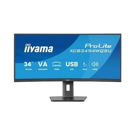 IIYAMA 34inch UW Curved VA-panel 3440x1440 120Hz 350cd/m2 04ms MPRT Speakers DisplayPort 2xHDMI USB HUB 2x 3.2 2xC Adaptive