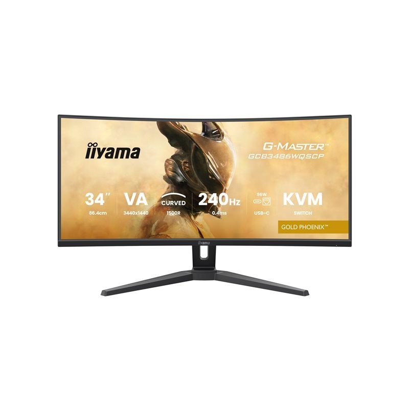 IIYAMA GCB3486WQSCP-B1 34inch VA 3440x1440 500cd/m2 0.4ms 2xHDMI 2xDP USB