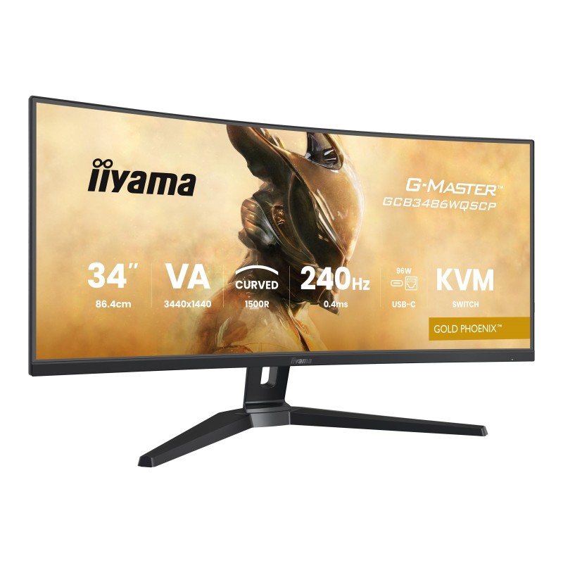 IIYAMA GCB3486WQSCP-B1 34inch VA 3440x1440 500cd/m2 0.4ms 2xHDMI 2xDP USB